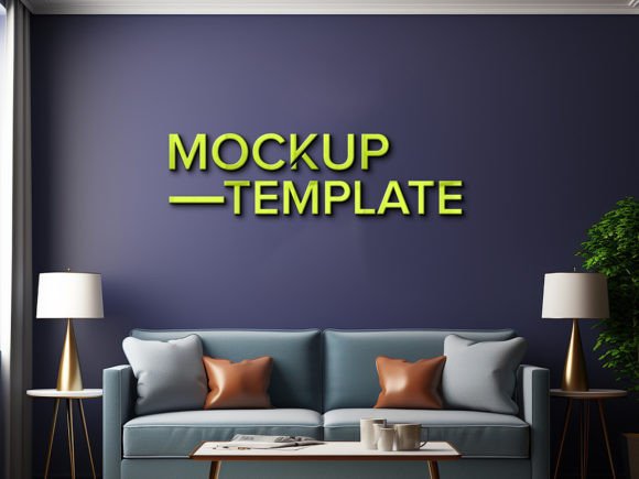 Download Wall Logo Mockup in Minimalist Room - Wall logo mockup Collection