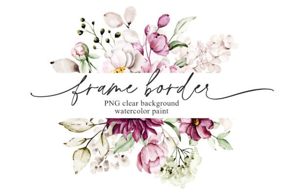 Download Watercolor Flower Frame Border, Peonies. - Watercolor flower frame Collection