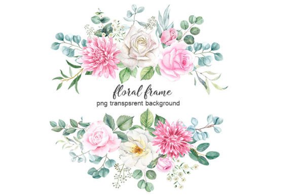 Download Watercolor Flower Frame Border, PNG. - Watercolor flower frame Collection
