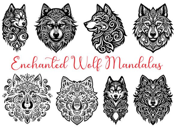 Download Enchanted Wolf Mandalas - Enchanted wolf Collection